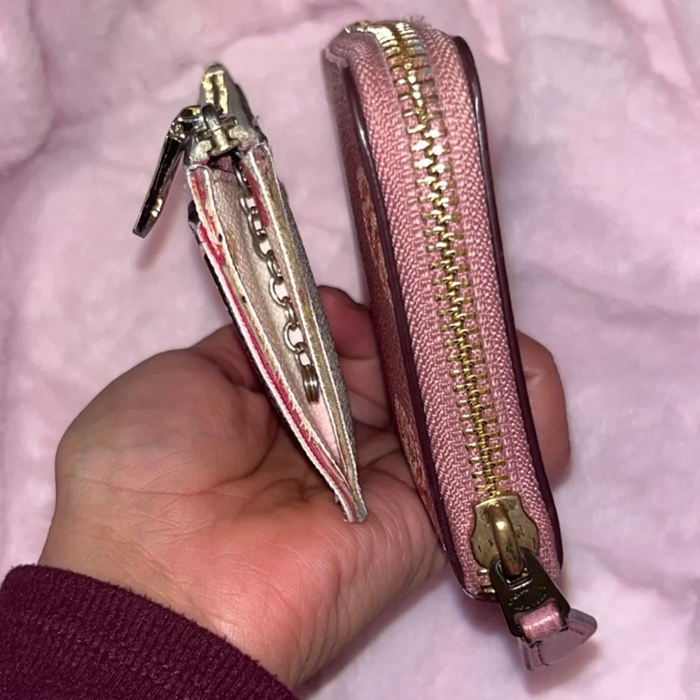 Coach Pink Floral Zip Wallet - Picture 6 of 14